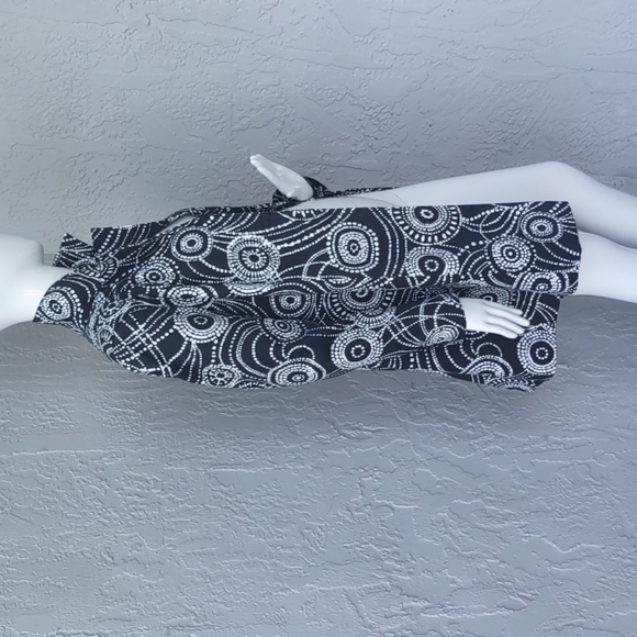 PARISIAN'S SIGNATURE LADIES' LUXURY GEOMETRIC PRINT KNEE-LENGTH OVERCOAT - Picture 5 of 17